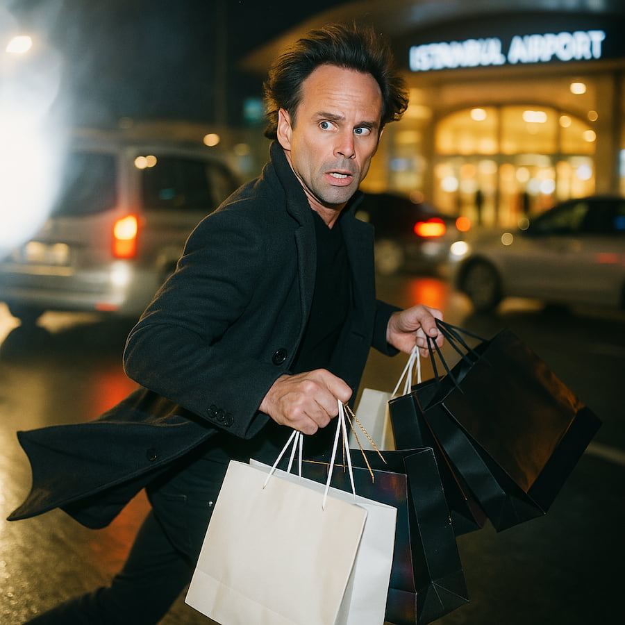 walton goggins en el aeropuerto de estambul