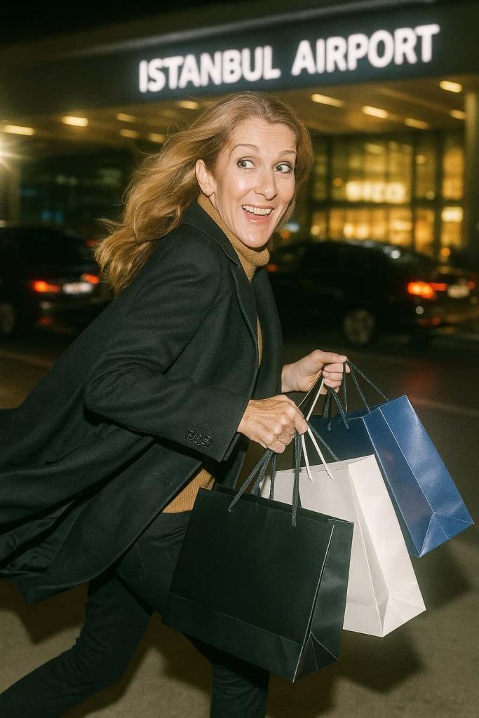 celine dion en el aeropuerto de estambul