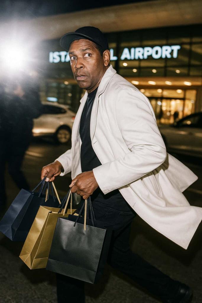 Denzel Washington İstanbul havalimanında