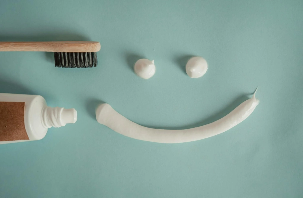 a smile painted with toothpaste