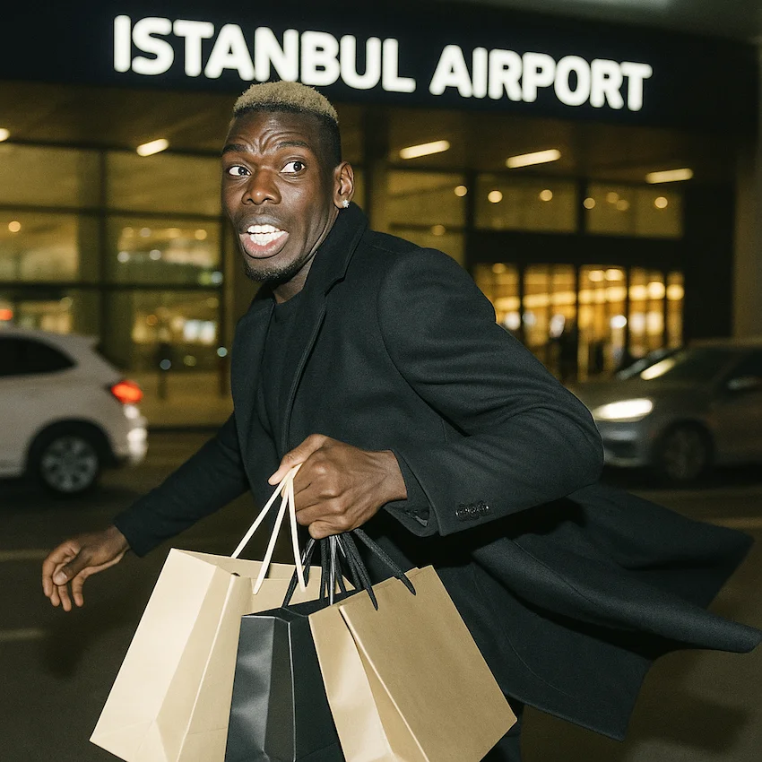 paul pogba im istanbul flughafen
