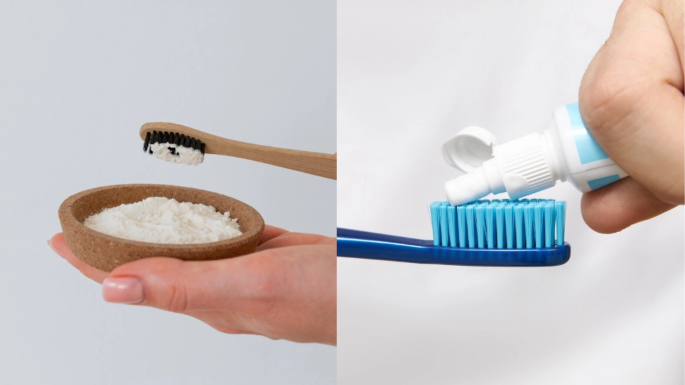 toothpowder and toothpaste