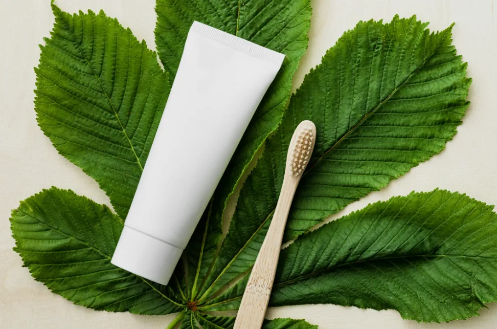 white organic toothpaste