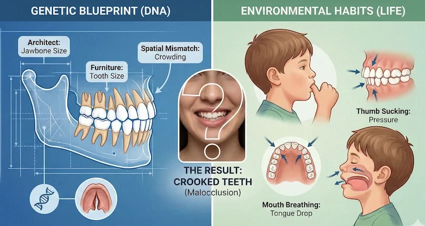 Bad Genes or Bad Habits: Why Do Teeth Become Crooked? | LEMA